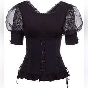 Belle Poque Retro Vintage Gothic Corset Style Top   NWT